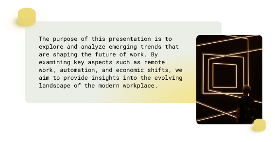 text block on a presentation