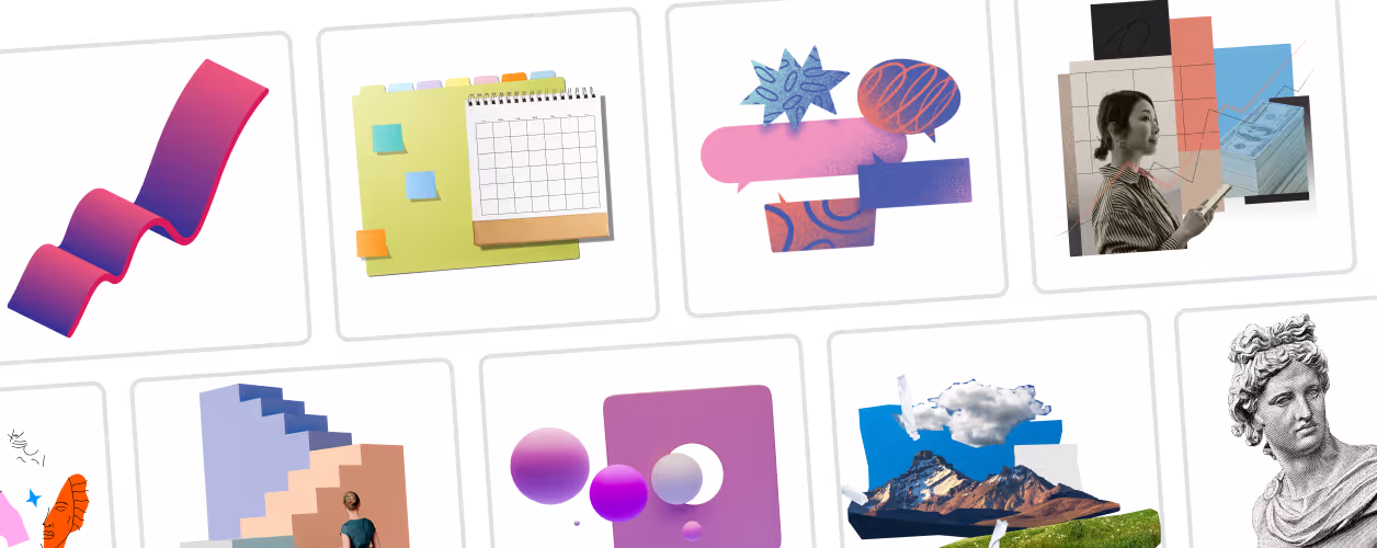 A collection of AI-generated designs, unlike traditional slides presentations. 