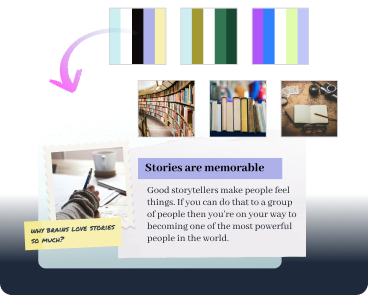 Prezi AI suggests colors and images based on your content.