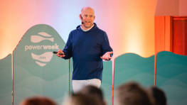 Person presenting in front of people