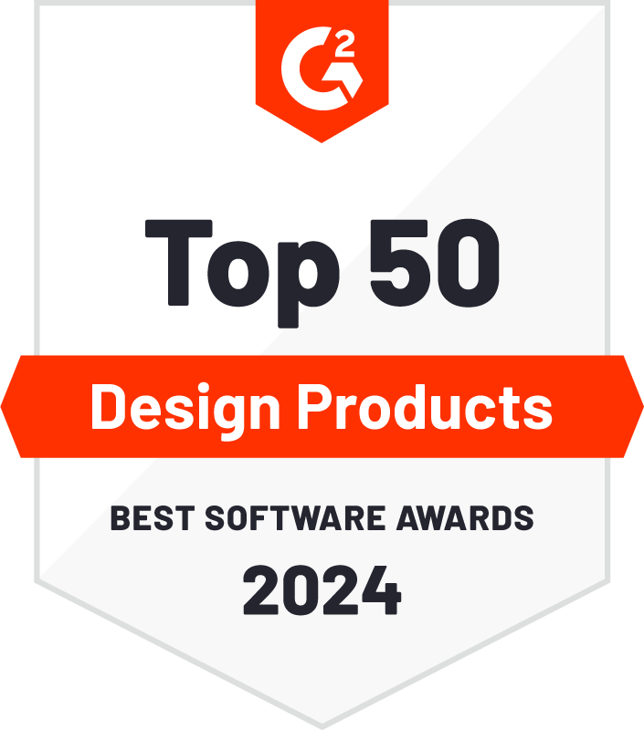 G2 Top 50 design products awards 2024 badge